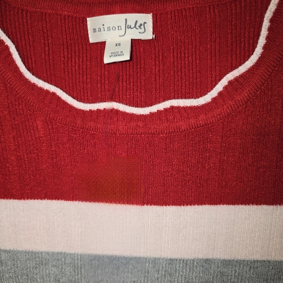 🆕Maison Jules Womens Colorblock Pullover Sweater, Grey, Extra Small - NEW - Picture 3 of 7